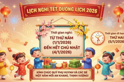 THÔNG BÁO LỊCH NGHỈ TẾT DƯƠNG LỊCH