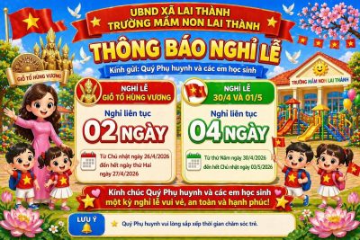 THÔNG BÁO LỊCH NGHỈ LỄ